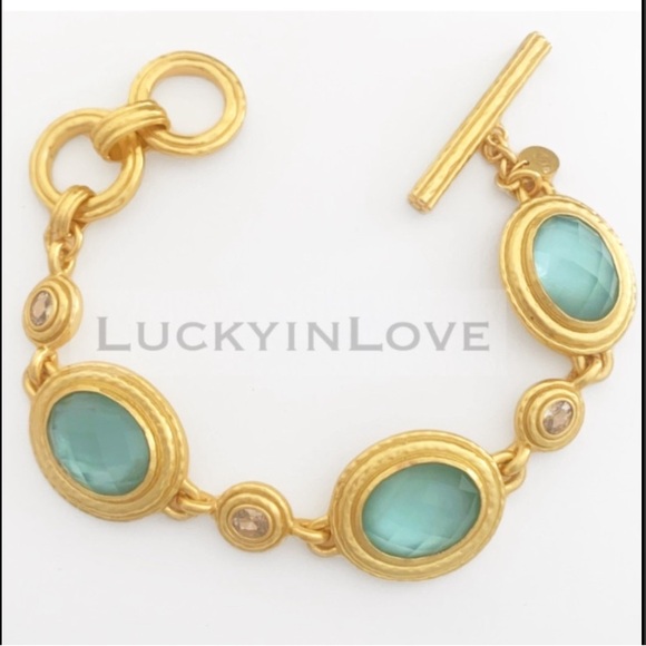 Julie Vos Jewelry - JULIE VOS® Tudor Stone Bracelet Iridescent Aquamarine Blue.